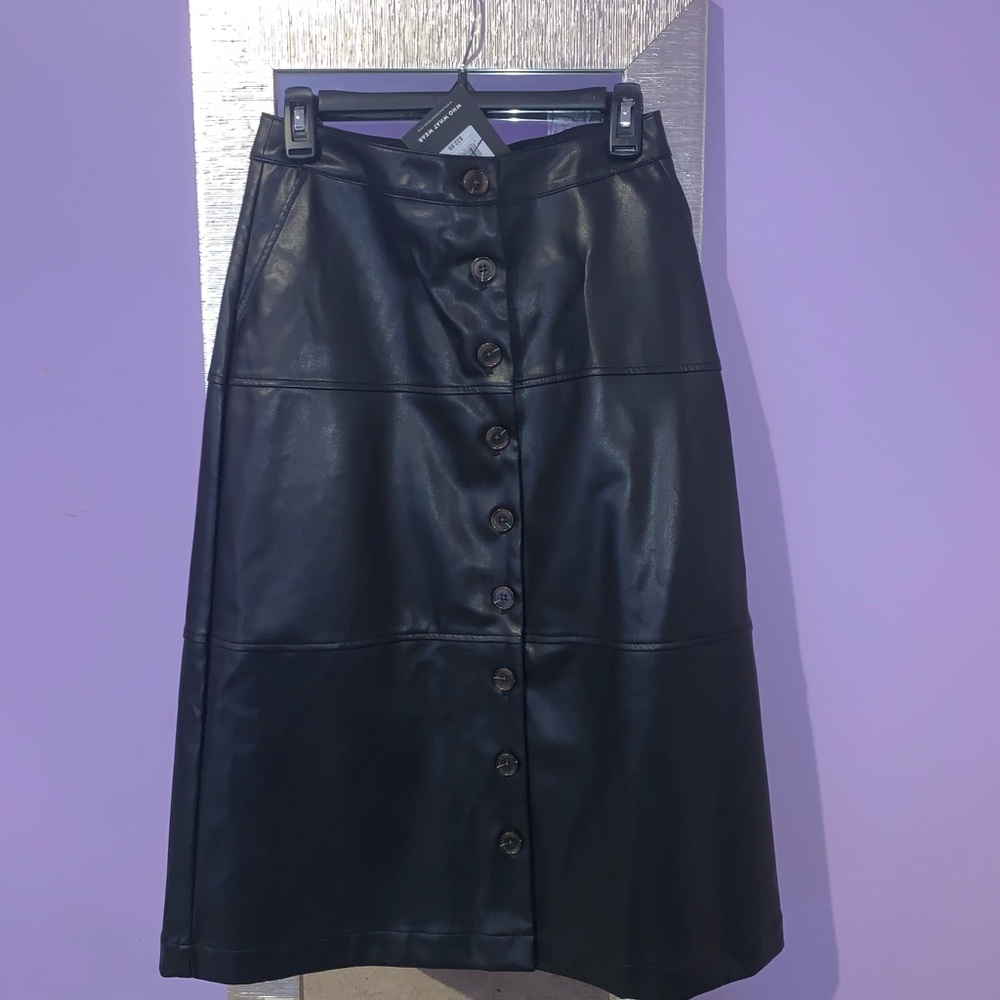Midi Faux leather skirt